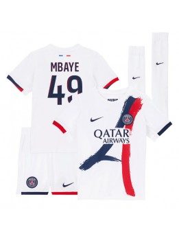 Paris Saint-Germain Ibrahim Mbaye #49 Dječji Gostujuci Dres kompleti 2025-26 Kratak Rukavima (+ kratke hlače)